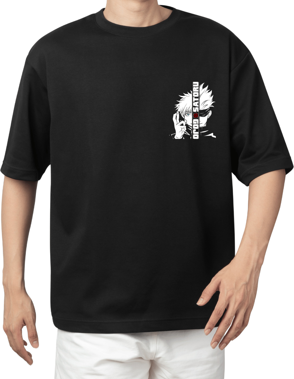 Gojo Satoru Domain Tee – Jujutsu Kaisen Oversized Edition